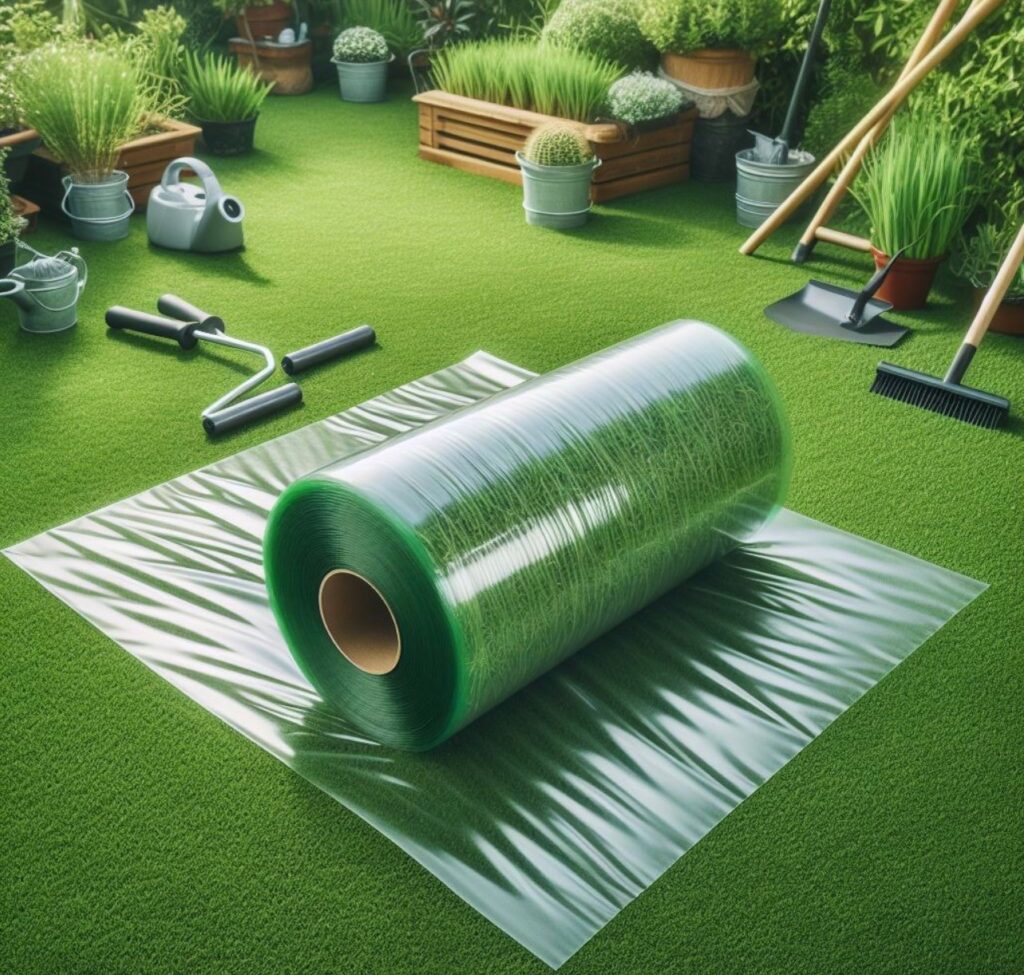 ม้วนพลาสติกปูพื้นสนามหญ้า