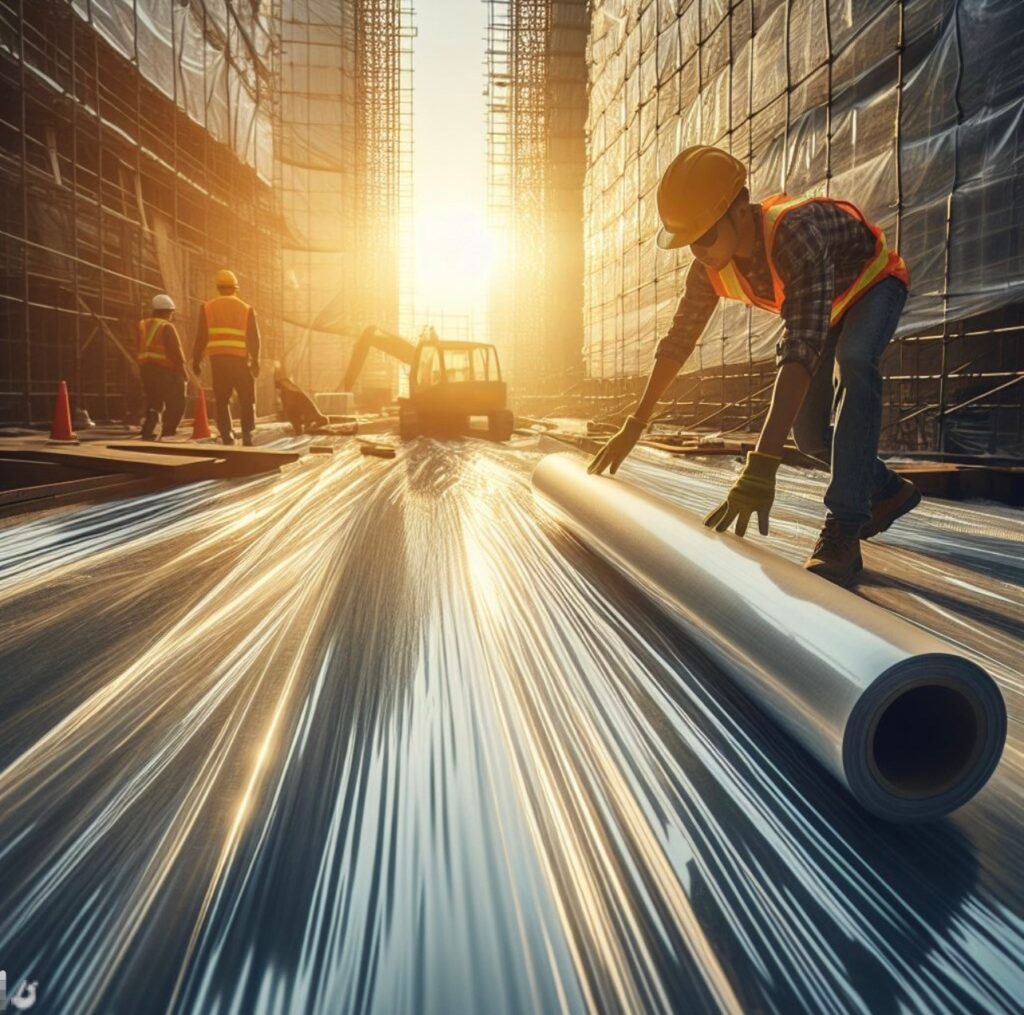 ม้วนพลาสติกพร้อมส่ง สำหรับงานปูพื้นก่อสร้าง