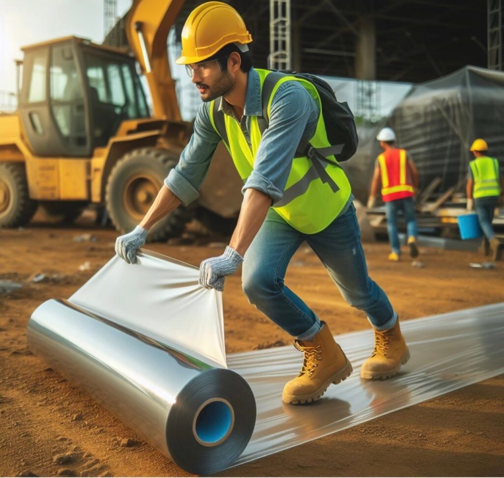 ม้วนพลาสติก LDPE ปูพื้นสำหรับงานรับเหมาก่อสร้าง