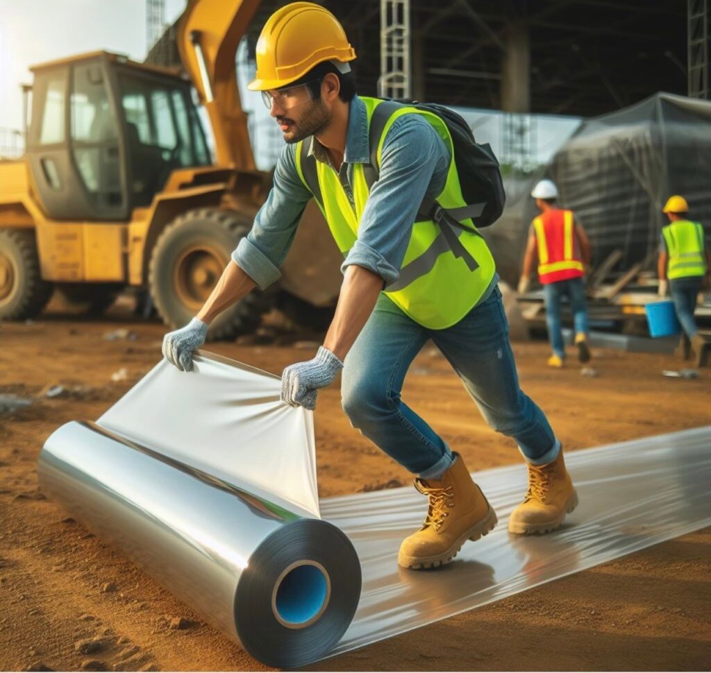 ม้วนพลาสติก LDPE ปูพื้นสำหรับงานรับเหมาก่อสร้าง